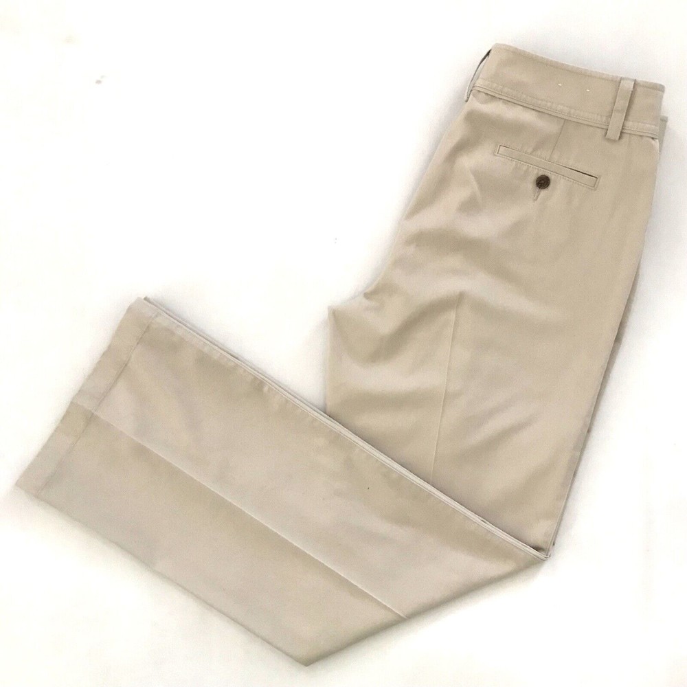 Eddie Bauer Chino Pants Womens Size 12 Wrinkle Resistant Beige Cotton 34x32 EUC